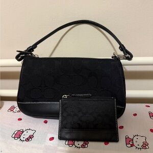 Coach Black Y2K Vintage Signature Demi Pouch & Cardholder Set